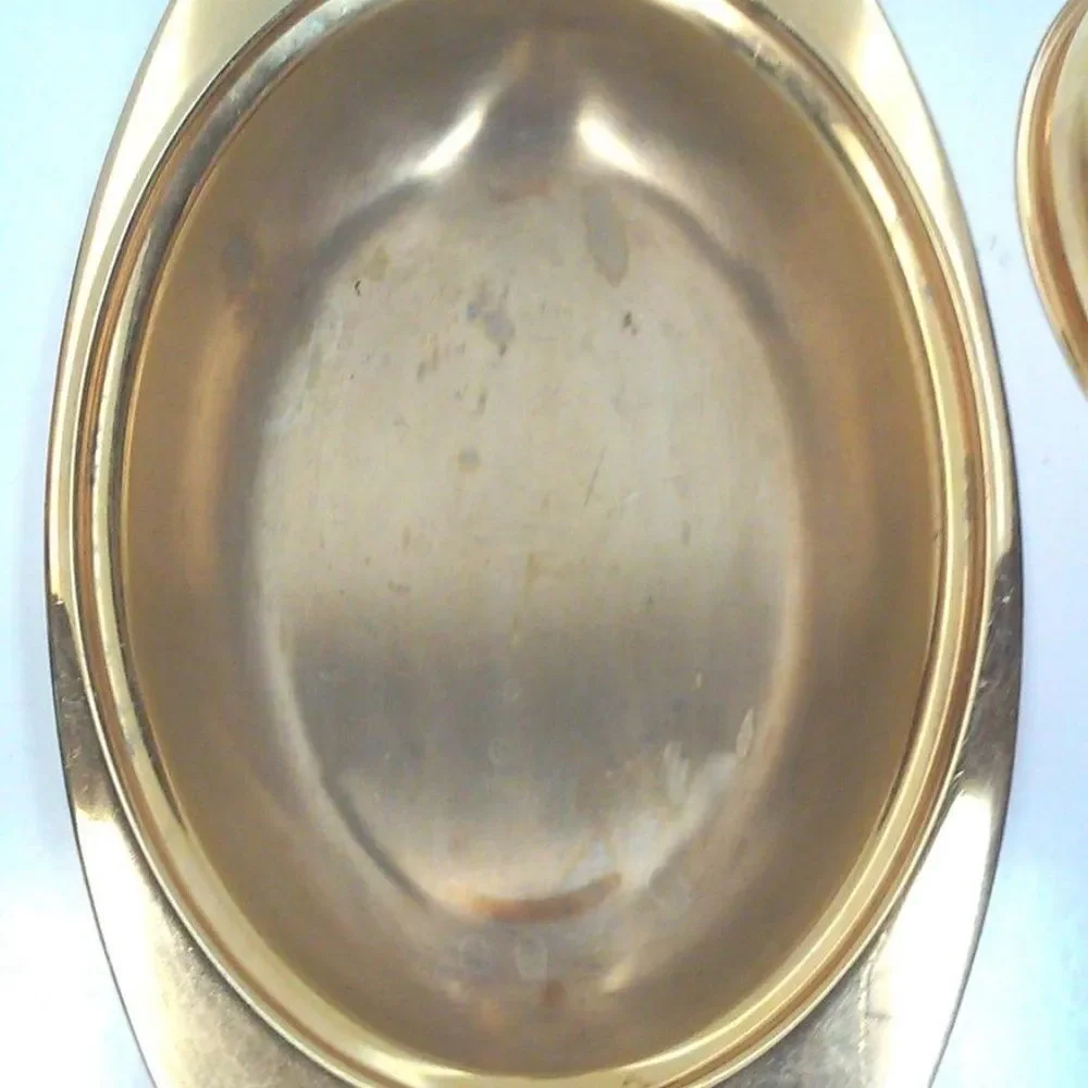 Mid-Century Tommi Parzinger Lidded Dish Gold Plated 1950s Glam Serving